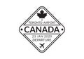 Canada Passport stamp. Visa stamp for travel. Toronto international airport grunge sign. Immigration, arrival and departure symbol